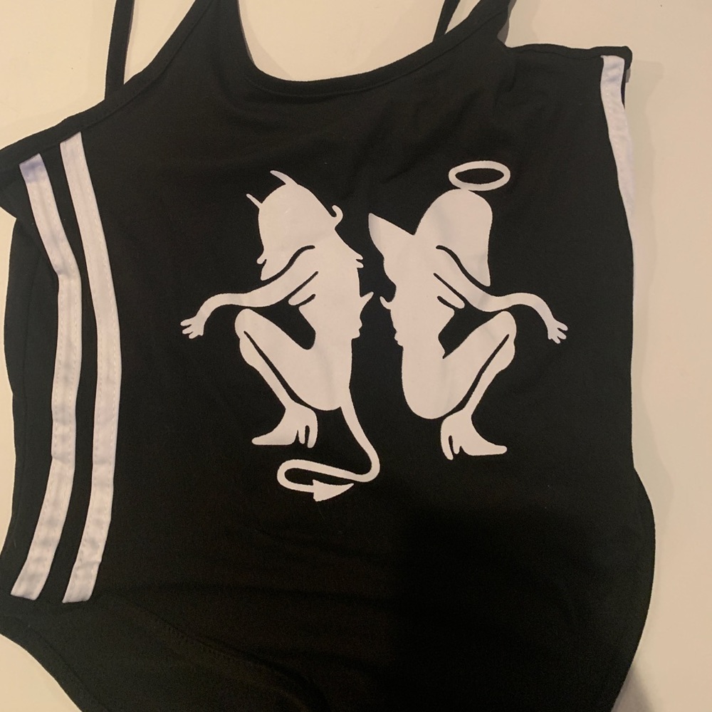 Black and white bodysuit